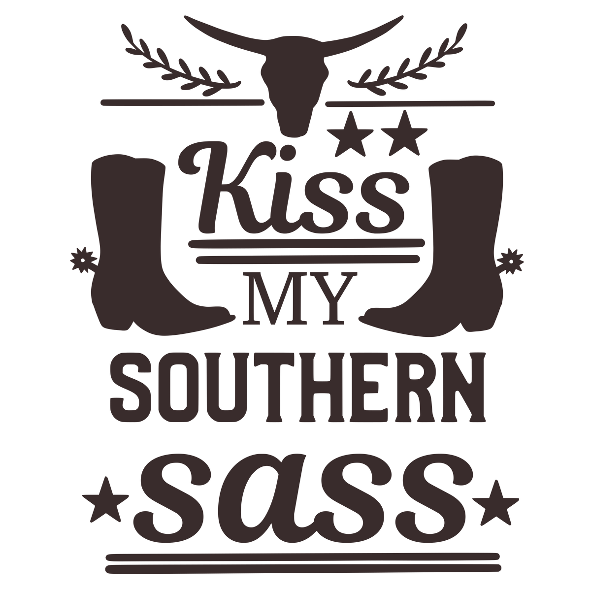 Kiss My Southern Sass Driftwood Decals