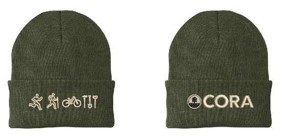 Cora beanies and decals
