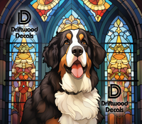 Stained Glass Bernese Mountain Dog 20 Ounce Tumbler Design