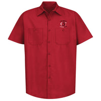 Cincinnati Cycle Club embroidered mechanic's shirt - red