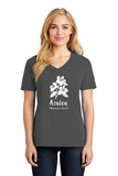 Azalea Montessori White Logo V-neck Shirt