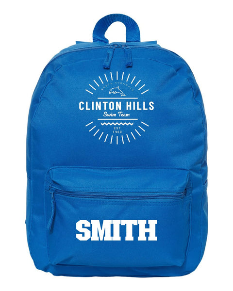 Clinton Hills Swim Team Personalized Backpack